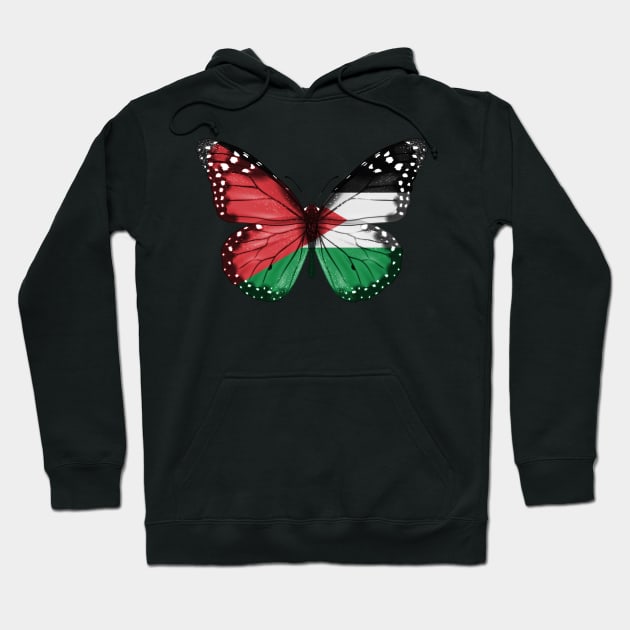 Palestinian Flag  Butterfly - Gift for Palestinian From Palestine Hoodie by Country Flags
